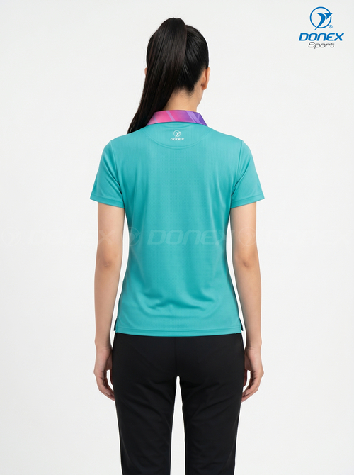 Áo thể thao nữ AC-3858-19-01 Xanh ngọc phối trắng